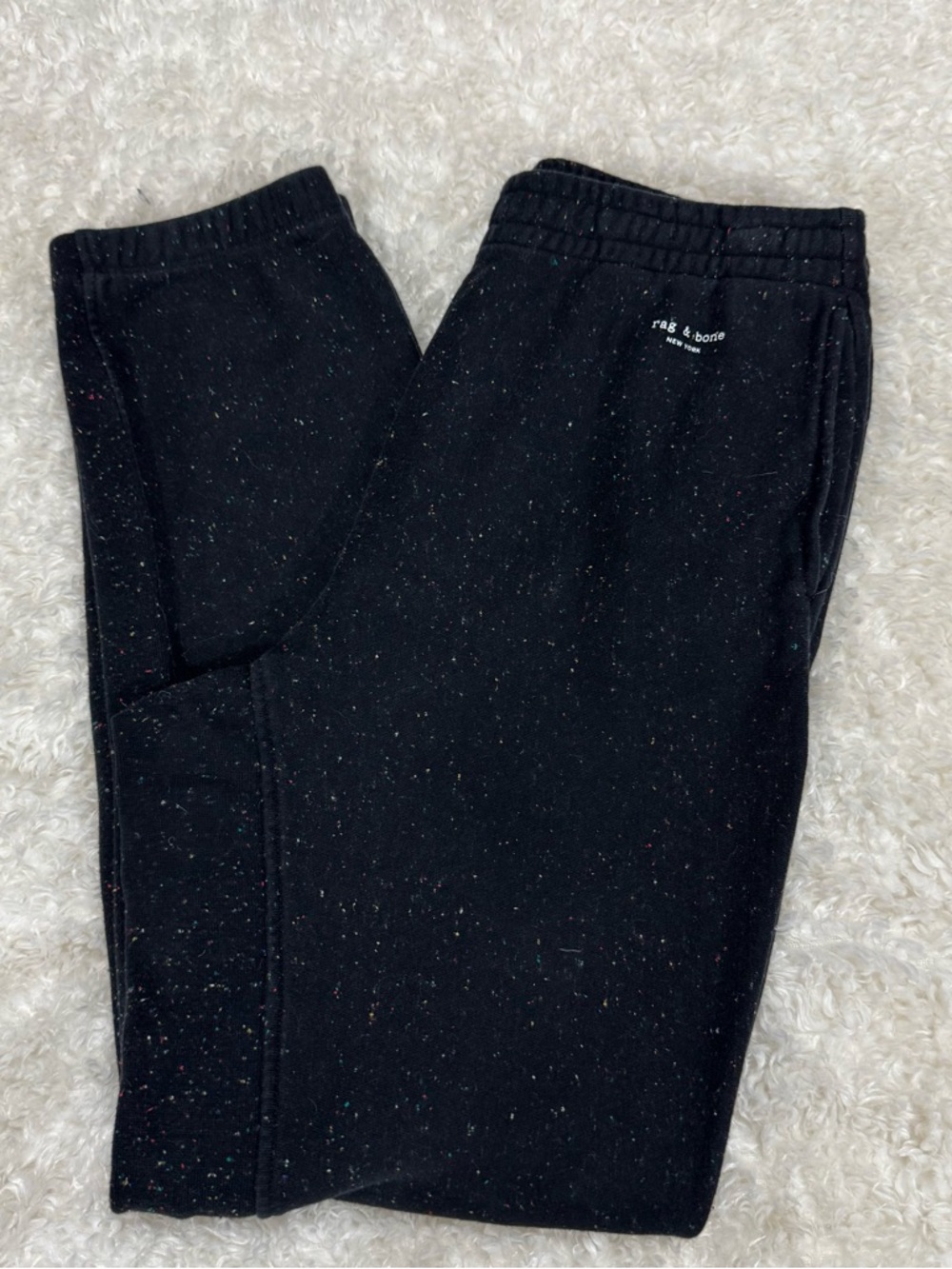 Rag & Bone Women’s City Sweatpants Black Multicolored Dots Cotton Size Medium - Picture 12 of 12